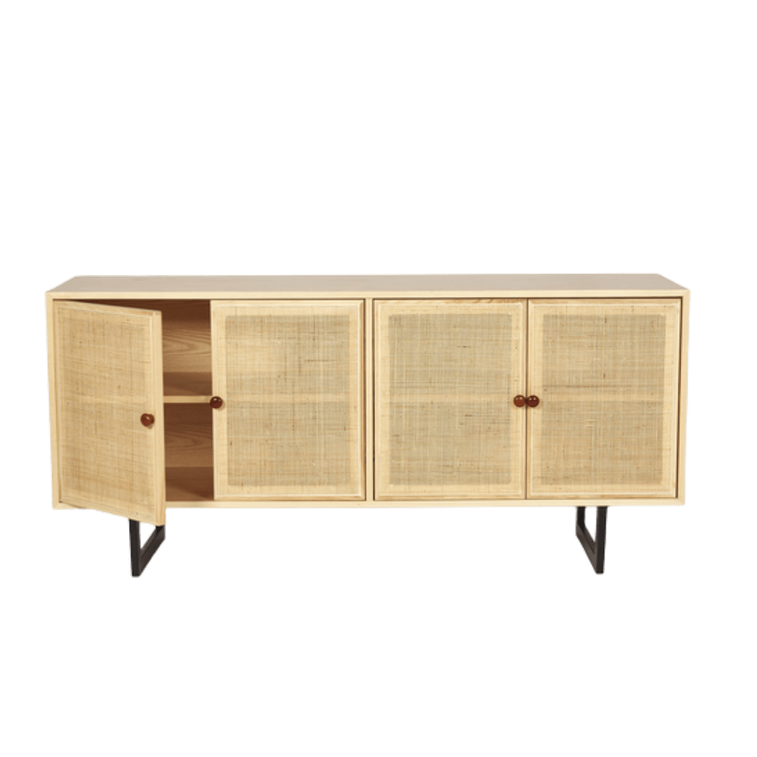 French deals cane cabinet