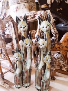 Cats wooden decoration set