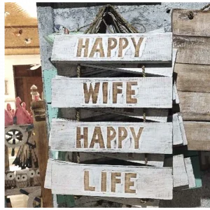 Déco Murale "Happy Wife Happy Life"