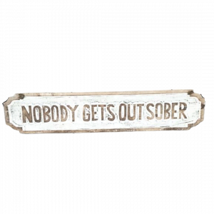 Wall Decor " Nobody Gets Out Sober"