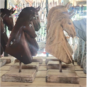 A Set Of 3 Wooden Horse's Head