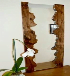 Miroir avec bords en bois rustique - FRAME