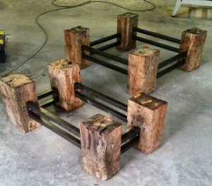 Table Basse pieds bois massif cadre métalique Plateau en verre - COFFEE TABLE