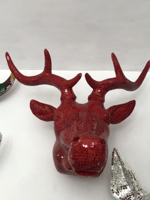 Deer’s head glass decoration