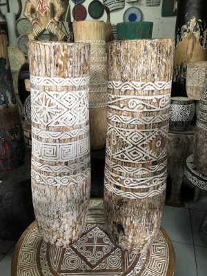 Dg palm Carved palm pot 80x25 cm