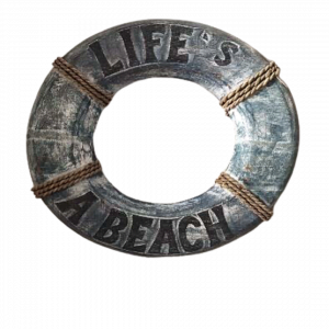 Beach Decor Life Ring,Tiki Bar Hut"Life'sA Beach"