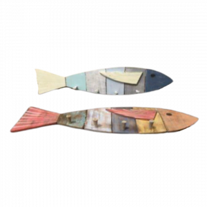 Wooden Hanger Red Fin Fish
