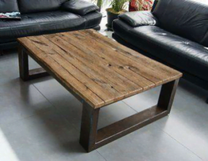 Table Basse rectangulaire en bois et cadre métalique - COFFEE TABLE
