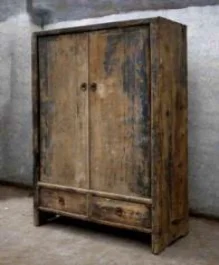 Armoire Antique 2 porte et 2 tiroirs bas en Bois massif