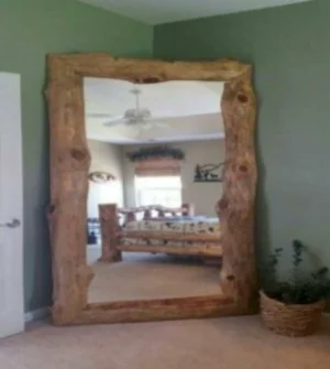 Grand Miroir avec cadre bois rustique