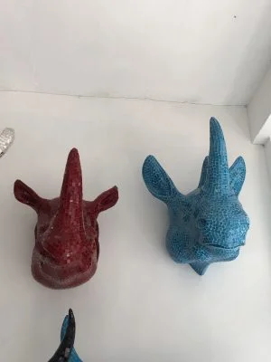 Décoration en verre de rhinocéros