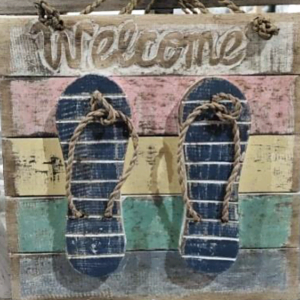 Wall Decor "Welcome" With Flip Flop