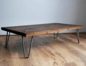 Table basse minimaliste Bois sur pietement métal - Coffee Table