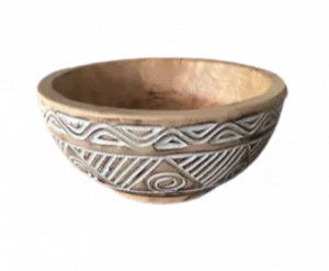 Carved bowl D: 27.5 cm - Vasque sculptée Tribal de 27.5