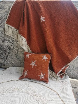 Color Embroidery Throw