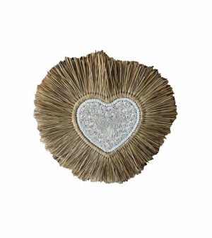 Heart shell and rattan - coeur rotin et coquillages