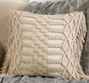 Macrame Pillow Cover with Fringe