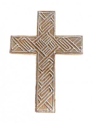 Palm Carved Cross 31 cm - Croix sculptée en Palmier