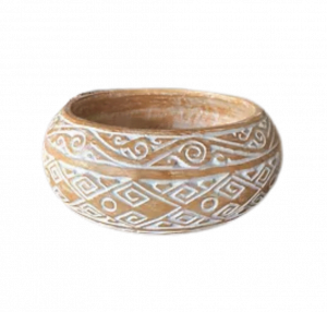 Palm Carved bowl - Plat en Palmier sculpté Tribal