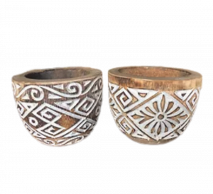 Palm Carved mug -Mug en Palmier Sculpté Tribal