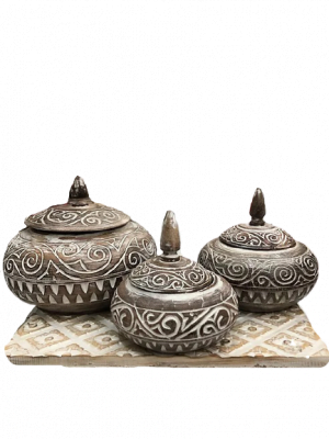 Pot Carving Decoration 3 Set