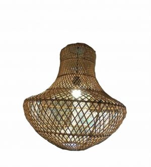 Rattan mushroom hanging lamp