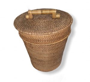 Rattan trash cans