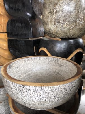 Wooden big bowl decoration