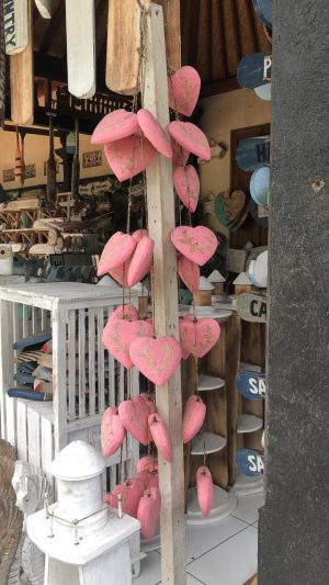 Wooden heart hanging decoration