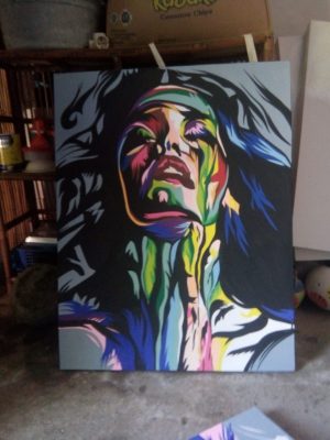 femme, peinture, art