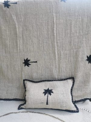 Embroidery Palm throw and Pillow Set