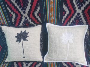 Embroidery Palm Pillow