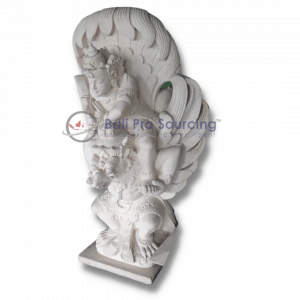 Statue faite main en pierre blanche Garuda Wishnu Kencana