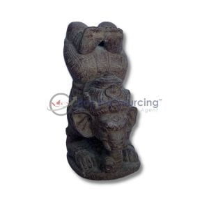 Dark Grey Hand Standing Elephant Statue Bali STA0126