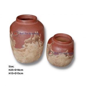 A Sets of 2 Mix Color Terracotta Lombok Pot