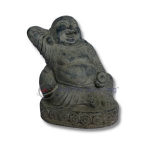 Dark Grey Happy Shaolin Statue BaliSTA0086