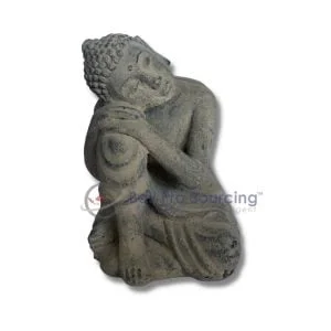 Grey Sleeping Buddha Statue Sitting Resting Home Decor Bali STA0097