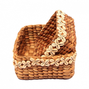 A Set Of 2 Mini Legian Basket With Sea Shells