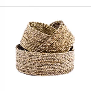 A Set Of 3 Natural Mini Round Basket