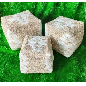 A Set Of 3 White Cream Bali Box B