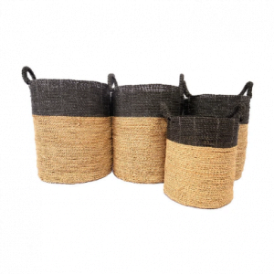 A Set Of 4 Natural White Laundry Basket Kakau