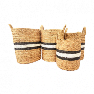 A Set Of 4 Natural White Laundry Basket Suhat