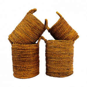 A Set Of 4 Natural laundry Basket Makara