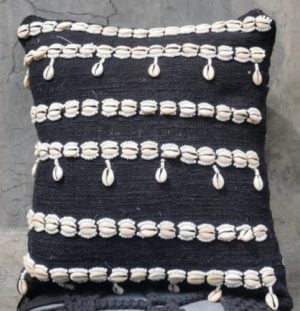 Black Lined Sea Shell pillow cover
