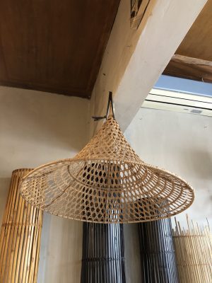 Hat rattan lamp