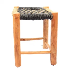 Tabouret Noir Naturel Oliver