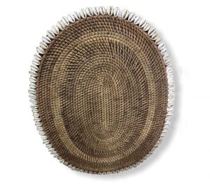 Oval Rattan Placemat With Sea Shells