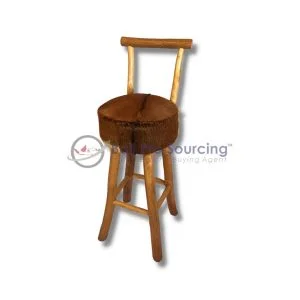 Tabouret Rond en Cuir avec Dossier