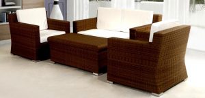 Synthetic Rattan Table and Sofa 15