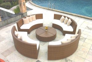 Synthetic Rattan Table and Sofa